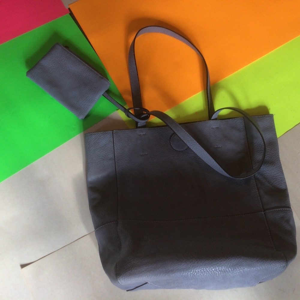 Joy Susan faux leather elephant gray large hobo purse with clutch